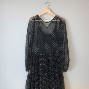 Polka dot tulle midi dress